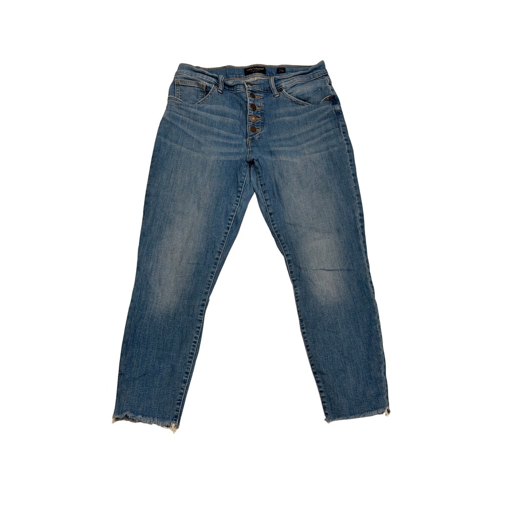 Lucky Brand High Rise Button Fly Skinny Jeans Medium Wash